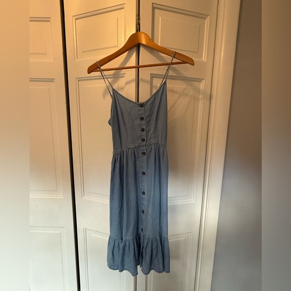 Love Tree Light Blue Button-Down Midi Dress - Picture 1 of 4
